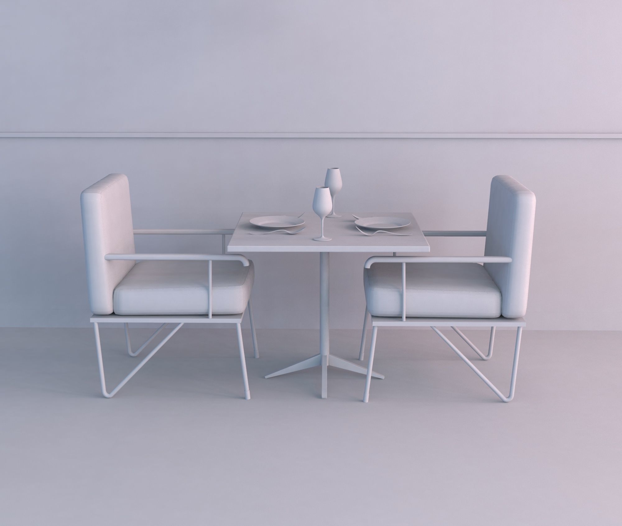 RESTAURANT TABLE SETS COLLECTION 3D model_2