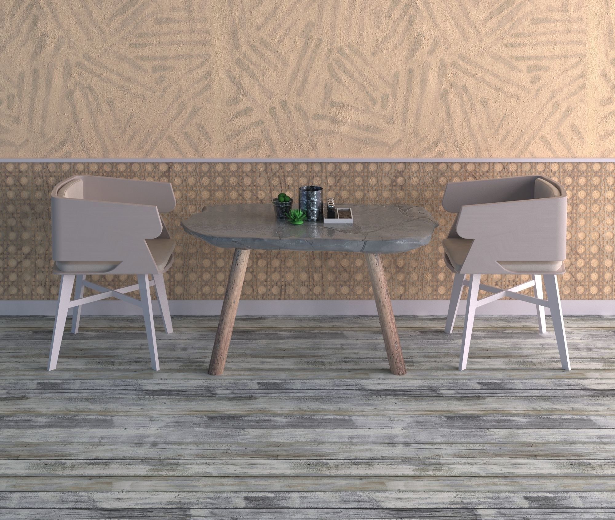 RESTAURANT TABLE SETS COLLECTION 3D model_7