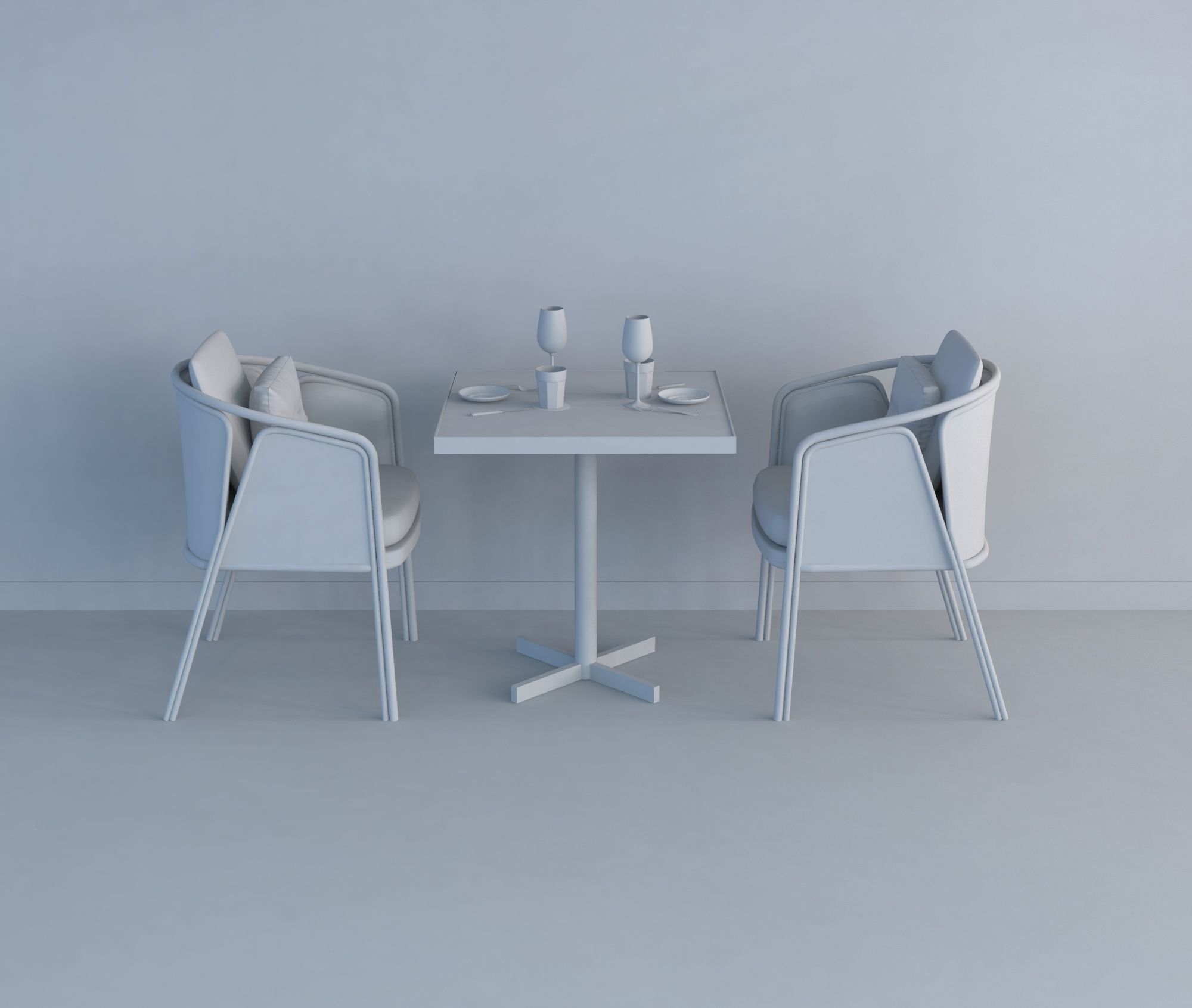 RESTAURANT TABLE SETS COLLECTION 3D model_6