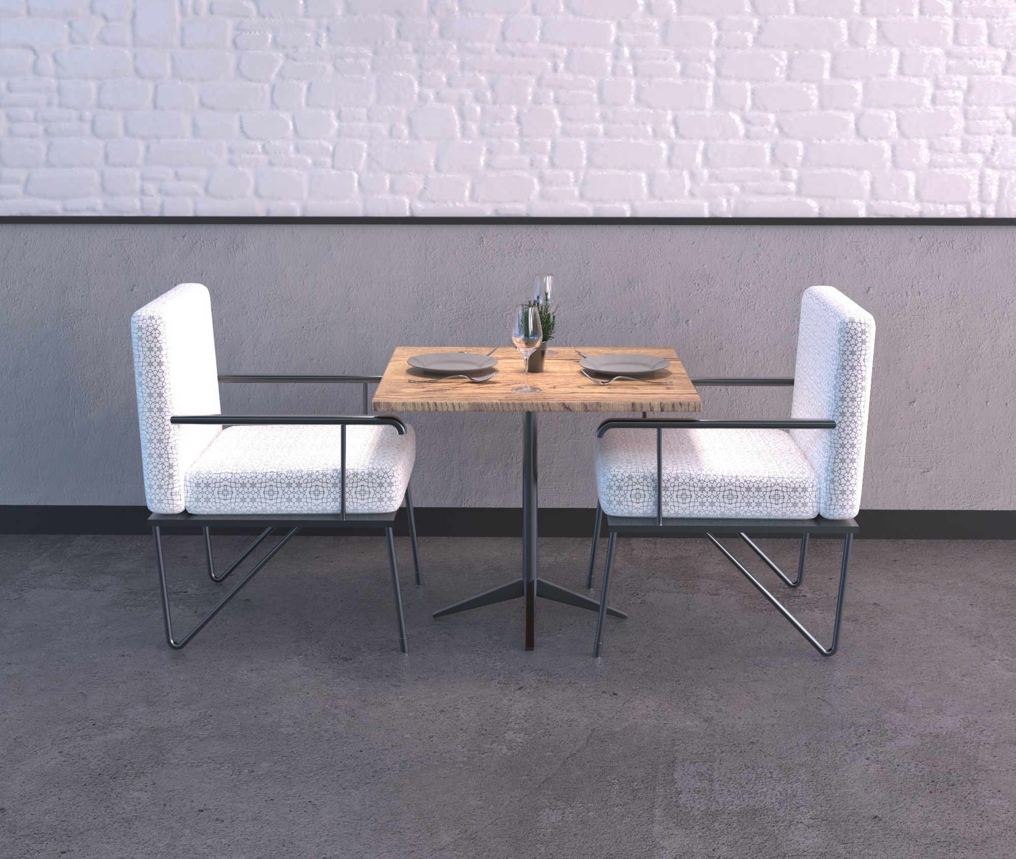RESTAURANT TABLE SETS COLLECTION 3D model_1