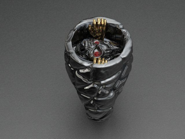 skull ring 01 No 3D print model_16