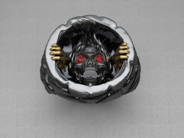 skull ring 01 No 3D print model_7