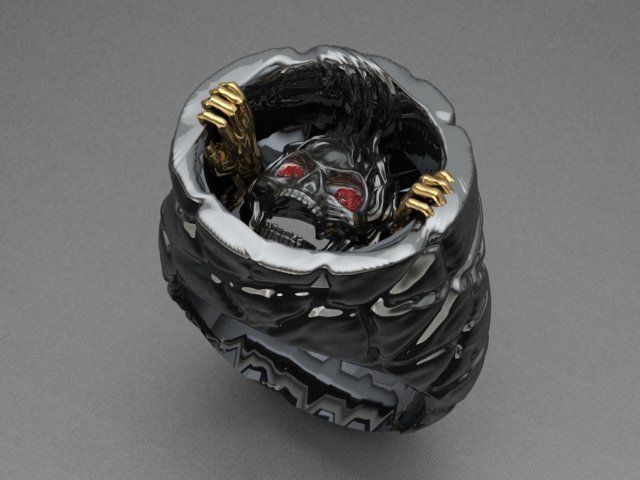 skull ring 01 No 3D print model_11