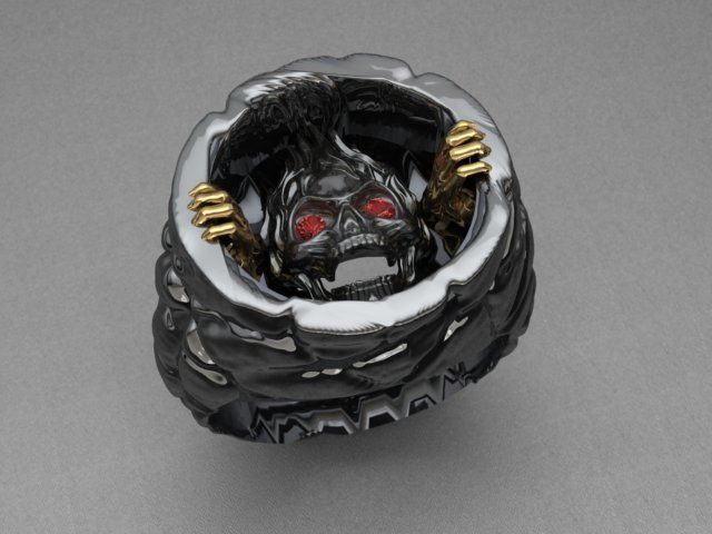skull ring 01 No 3D print model_3