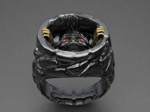skull ring 01 No 3D print model