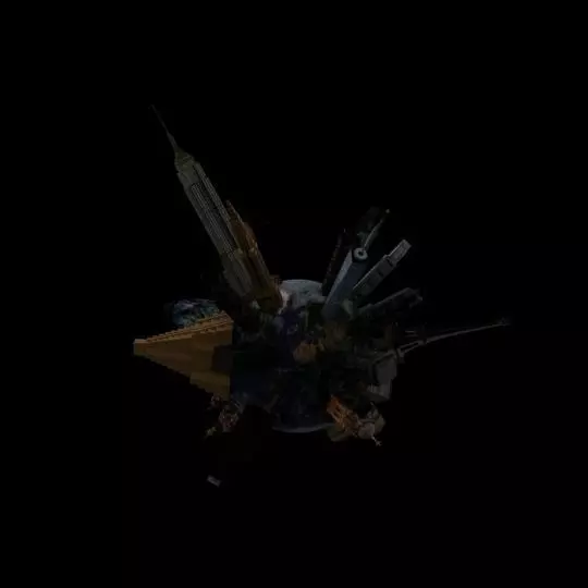 FANTASY EARTH MODEL WITH SKYSCAPERS 3D model_0