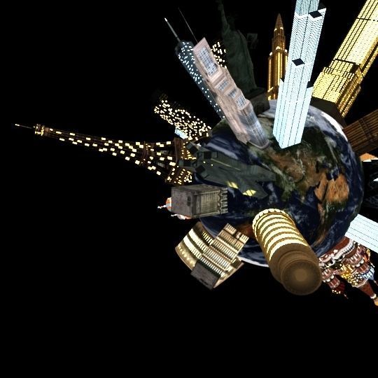 FANTASY EARTH MODEL WITH SKYSCAPERS 3D model_9