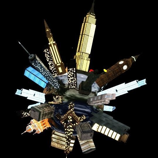 FANTASY EARTH MODEL WITH SKYSCAPERS 3D model_4