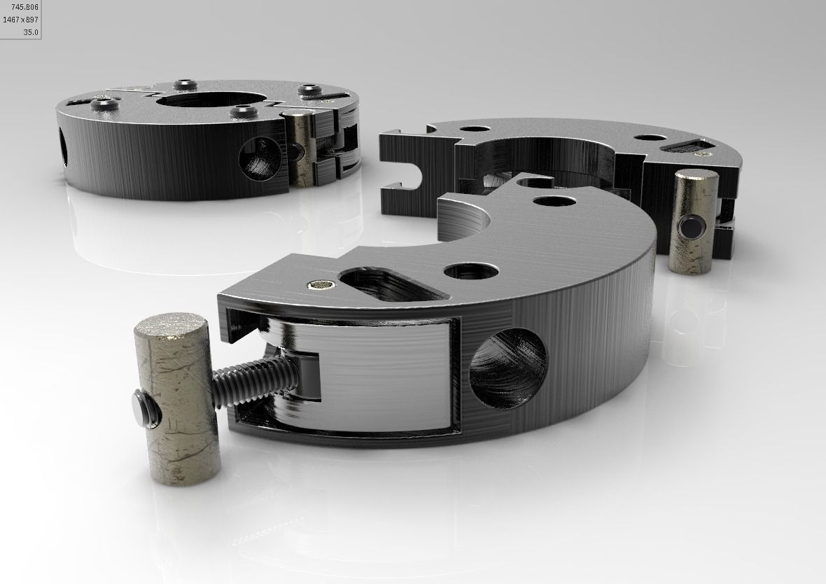Sectors Ring Cam lever clamp for shaft 3D Model .stp