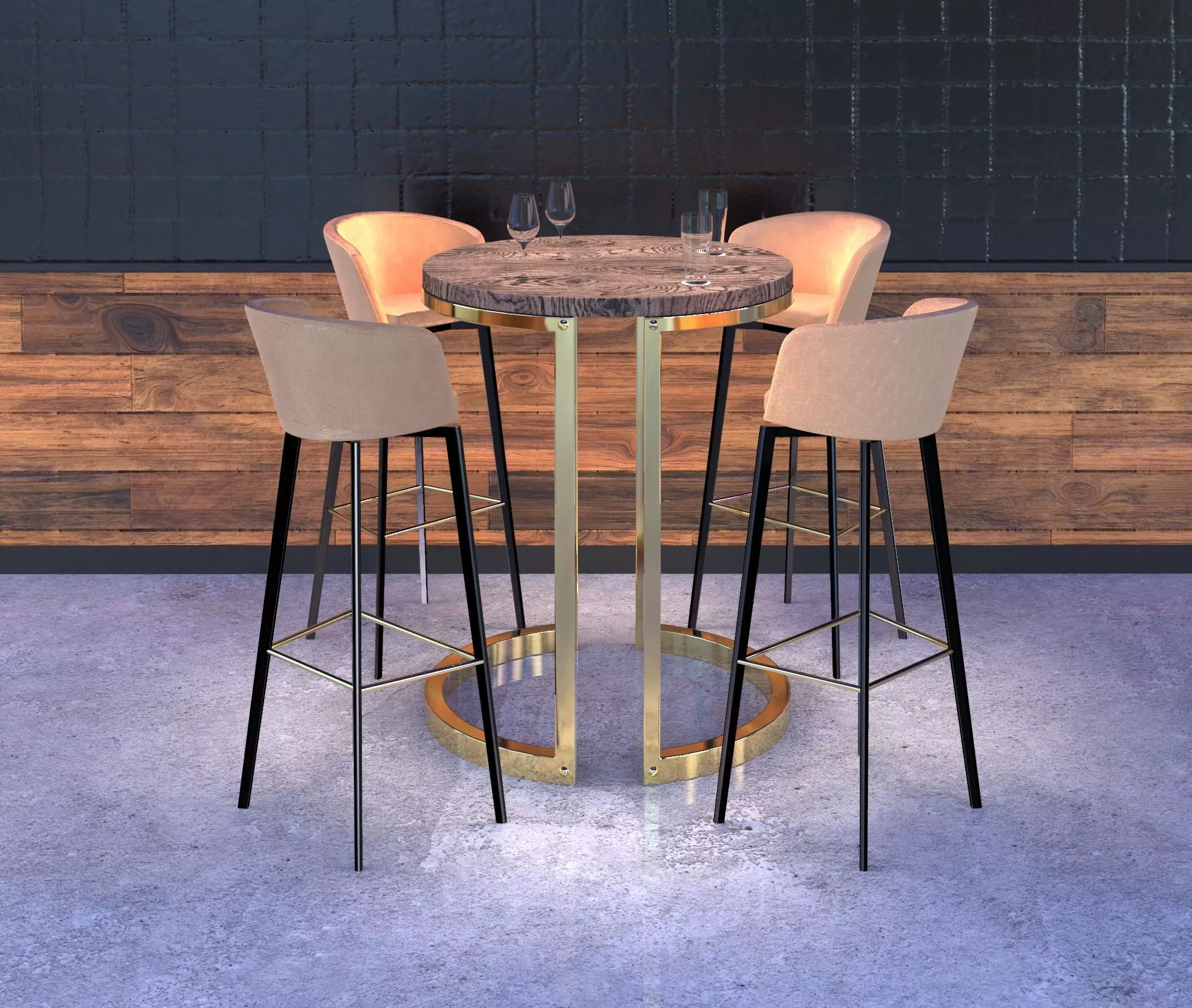 DINING TABLE SET - 02 3D model_0