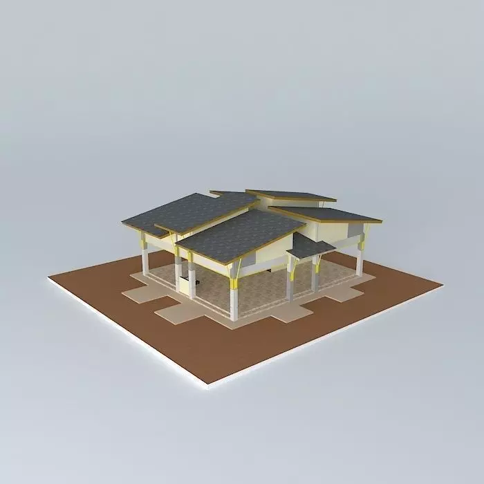 Cafeteria 1 house with roof 3D model