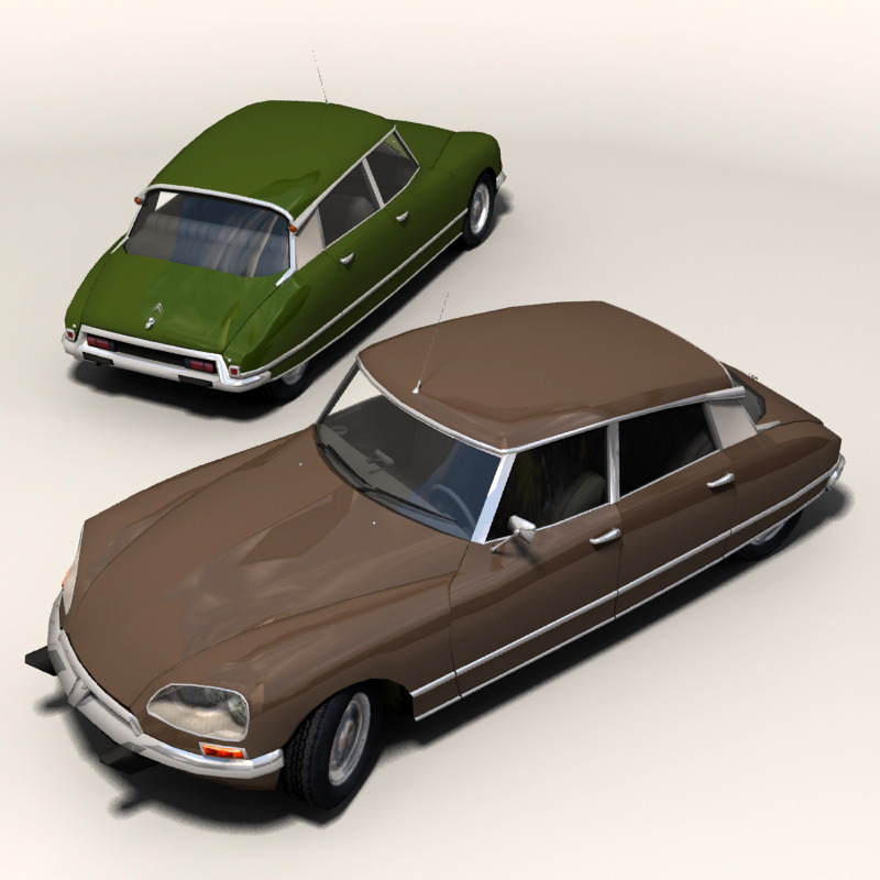 Citroen DS Low-poly 3D model_4