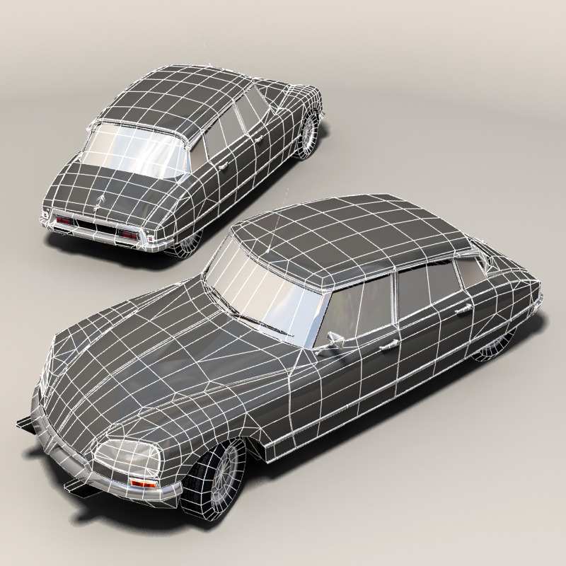 Citroen DS Low-poly 3D model_5