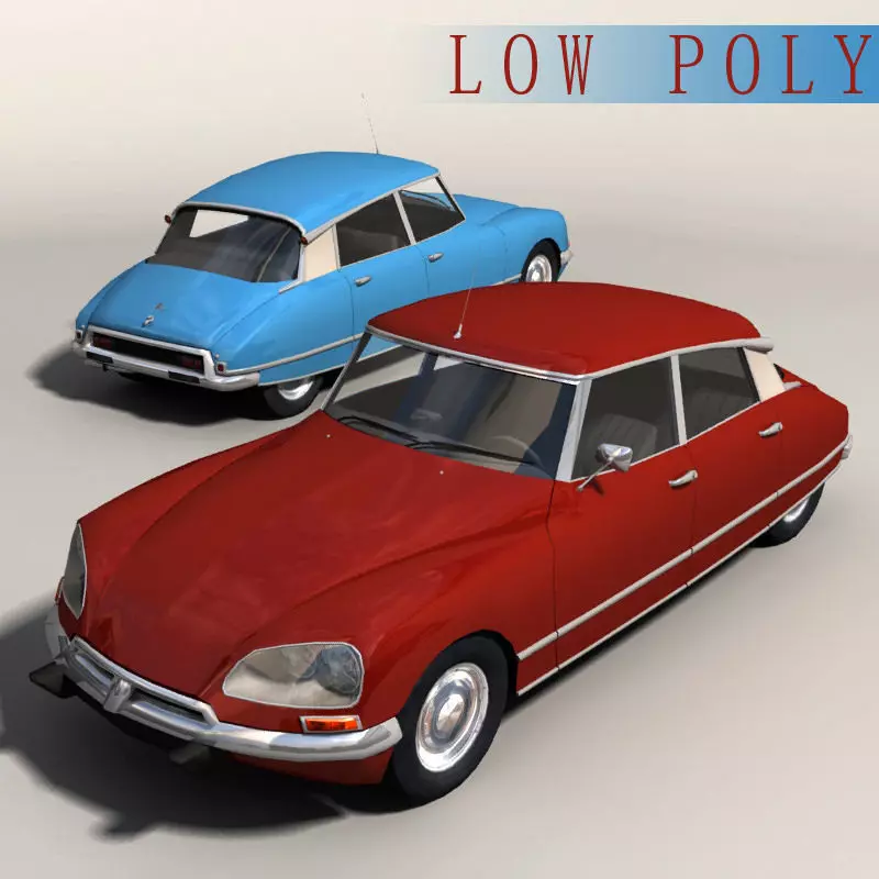 Citroen DS Low-poly 3D model_0