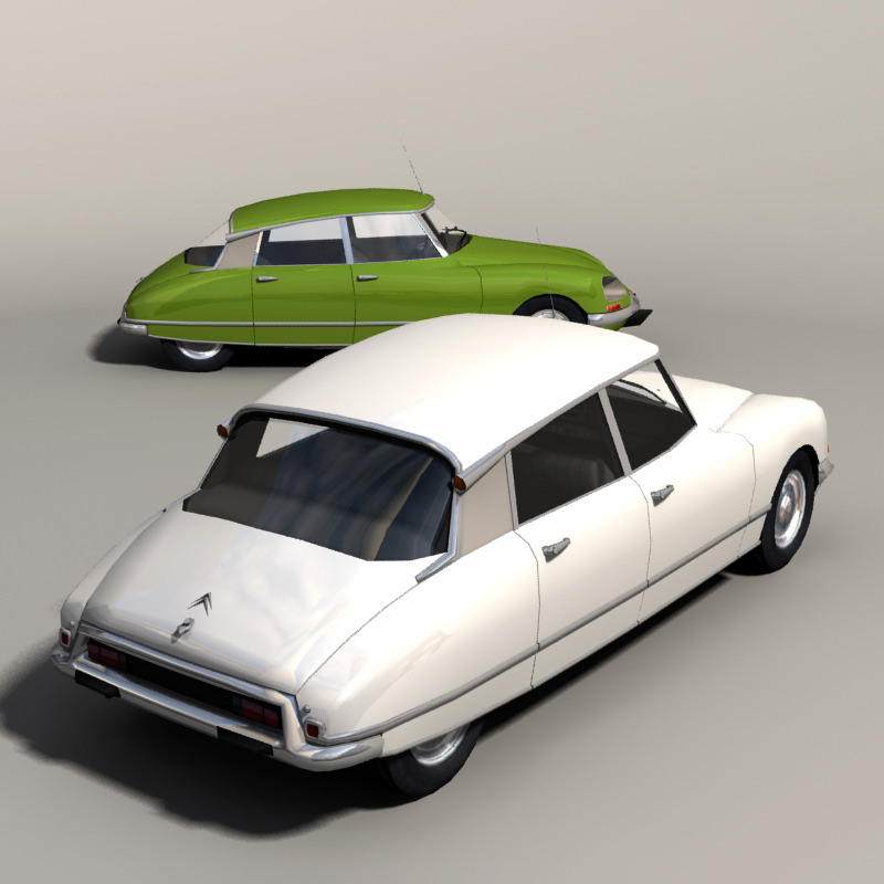 Citroen DS Low-poly 3D model_1