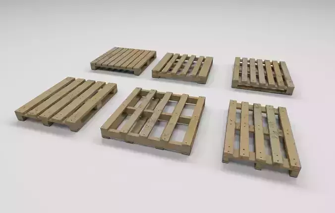 6 Standard Wooden Pallets Set 