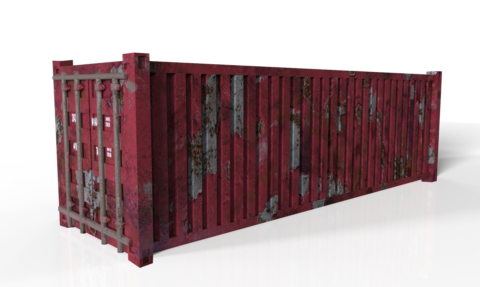Old Container Low-poly 3D model_1