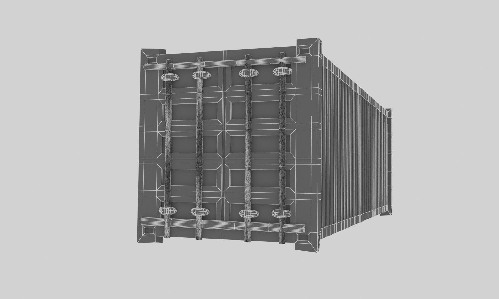 Old Container Low-poly 3D model_7
