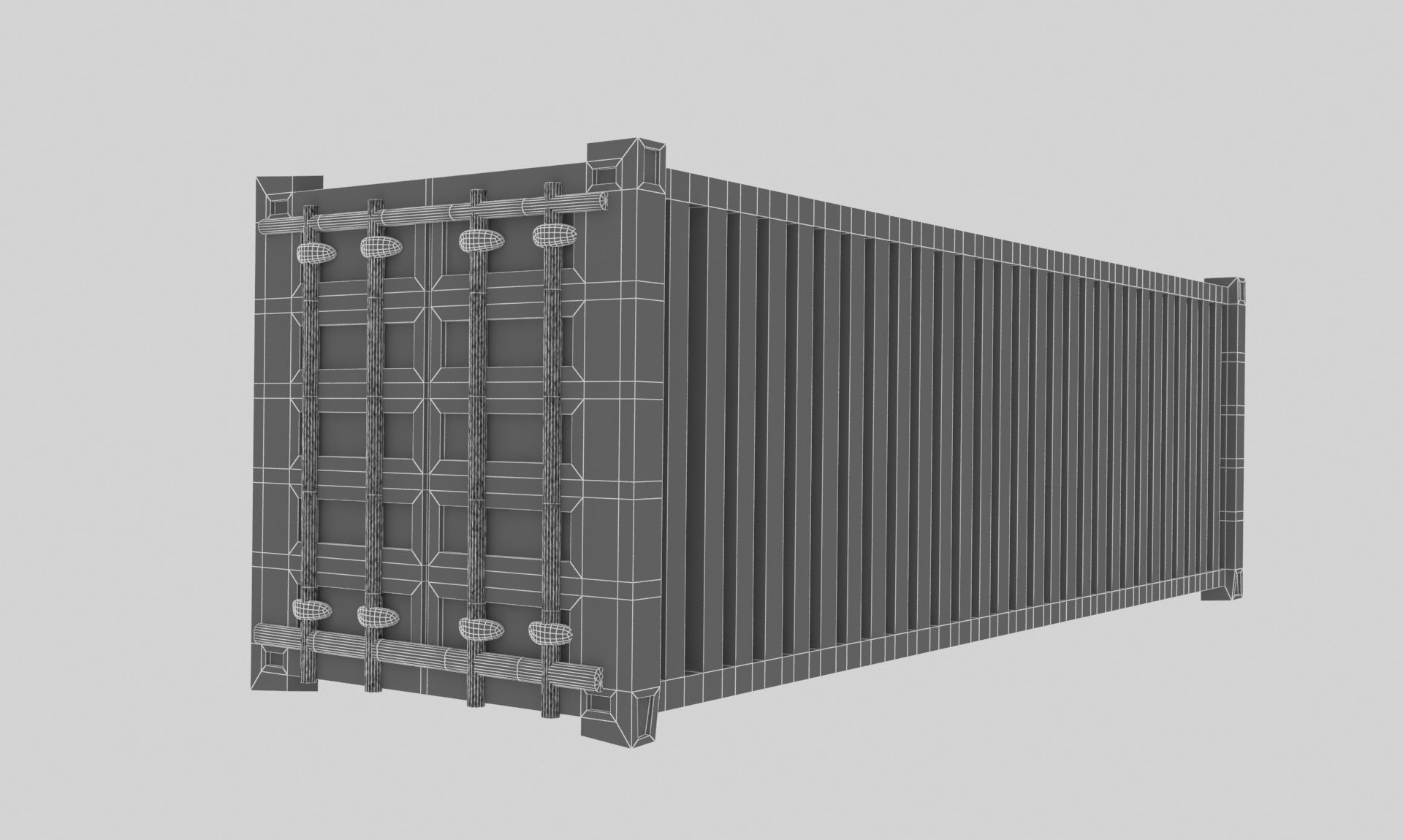 Old Container Low-poly 3D model_6