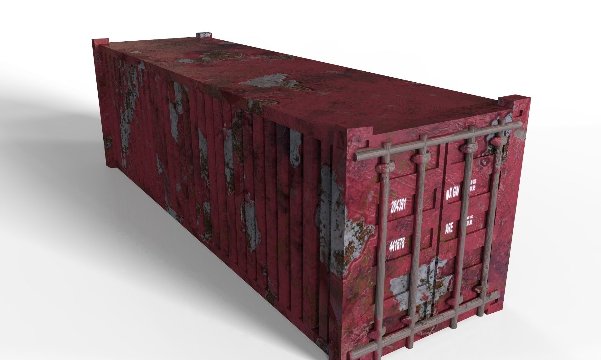 Old Container Low-poly 3D model_4