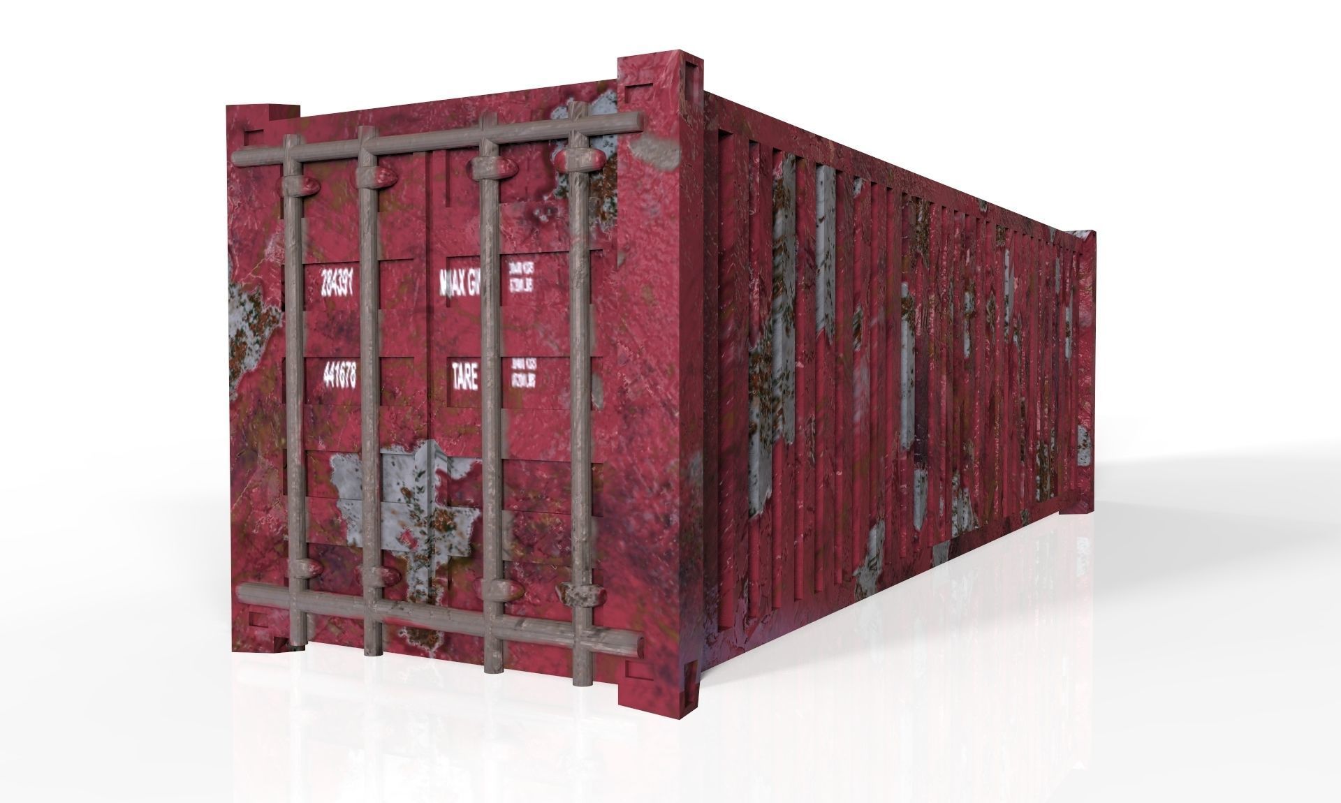 Old Container Low-poly 3D model_2