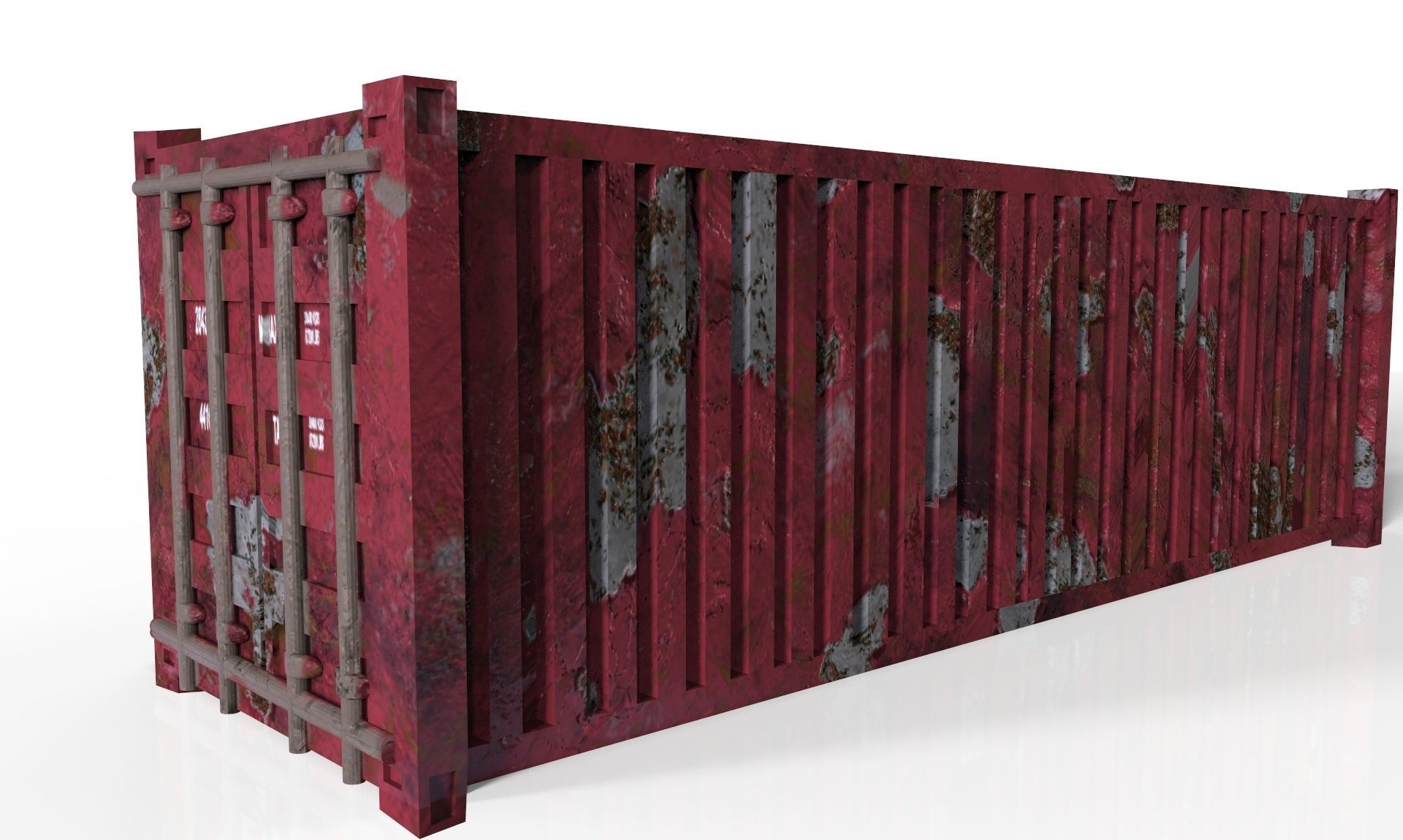 Old Container Low-poly 3D model_5