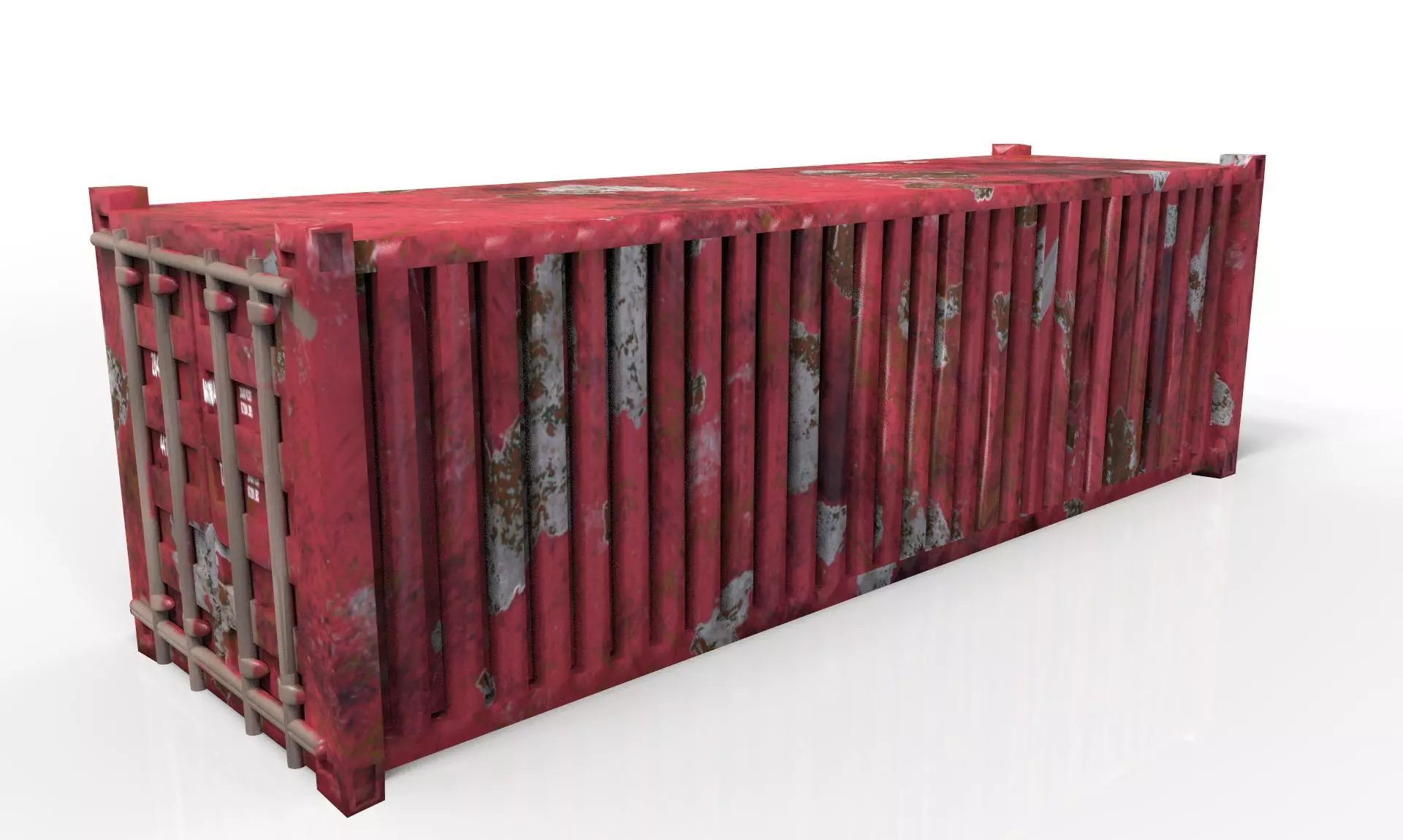 Old Container Low-poly 3D model_0