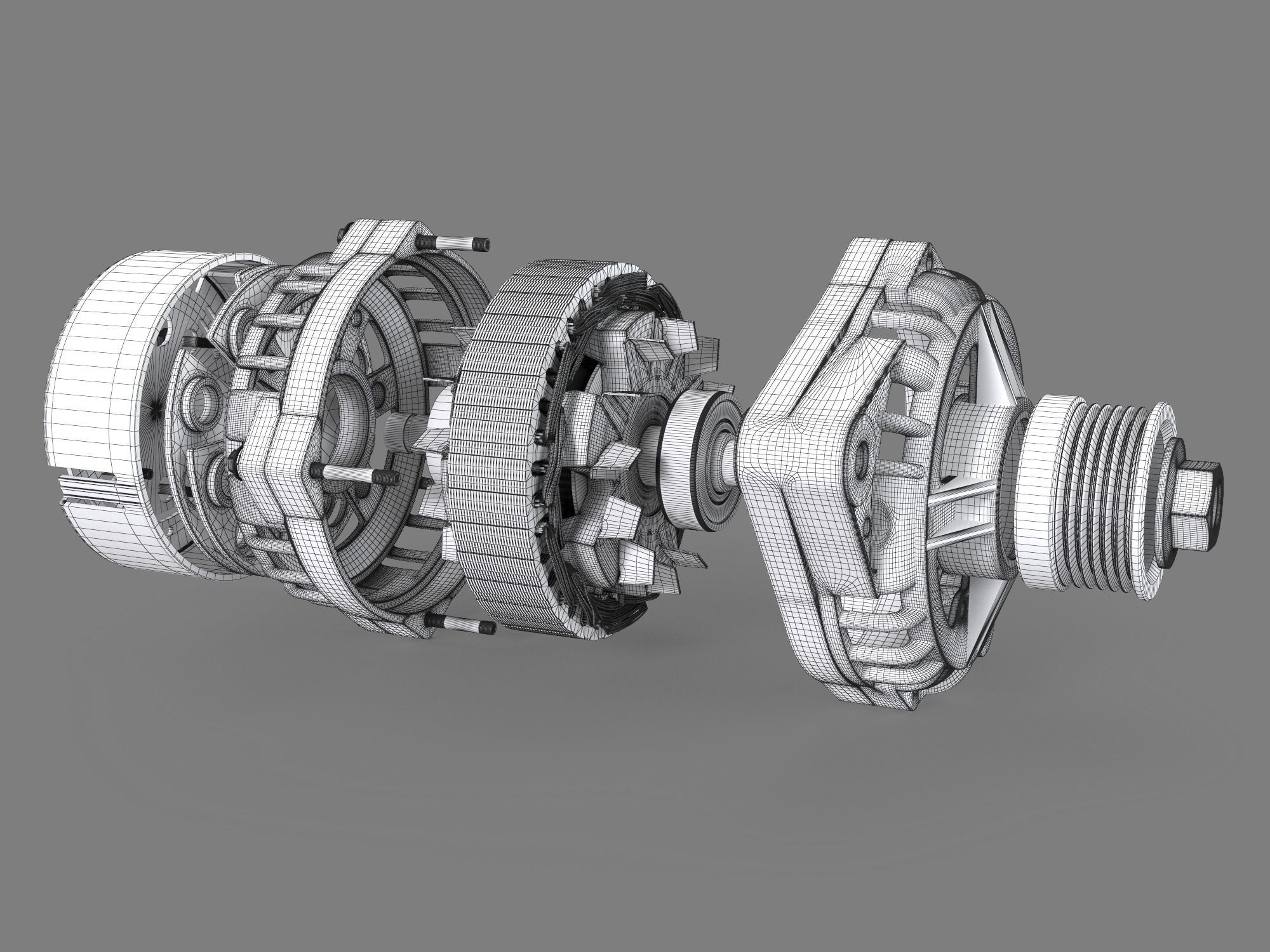 Car Alternator 3D model_5