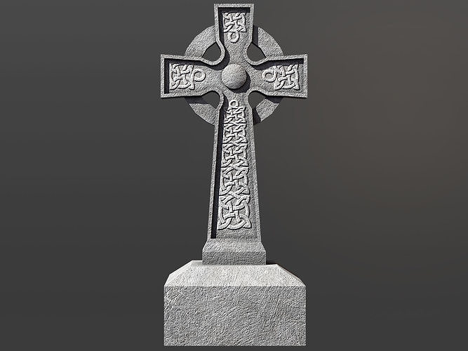 Celtic Tombstone 01 Low-poly 3D model