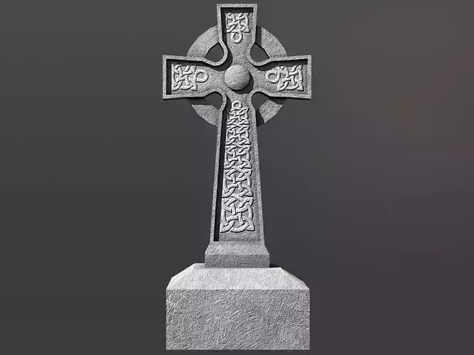 Celtic Tombstone 01 Low-poly 3D model