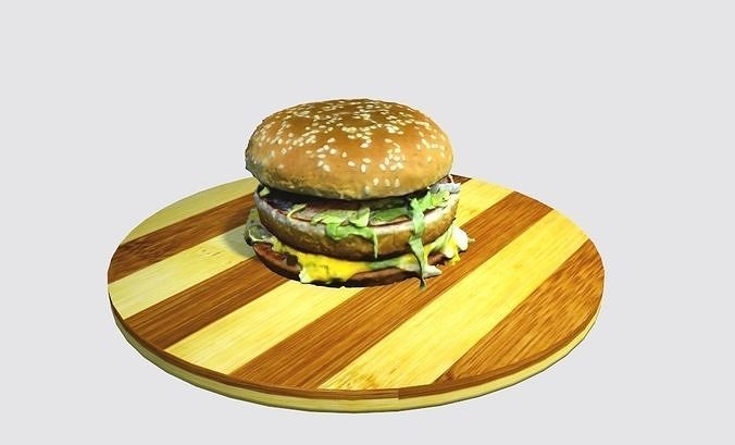 Burger with beef and cheese Low-poly 3D model