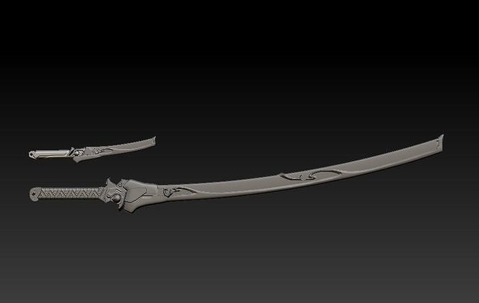 Oni Genji sheaths and swords 3D print model