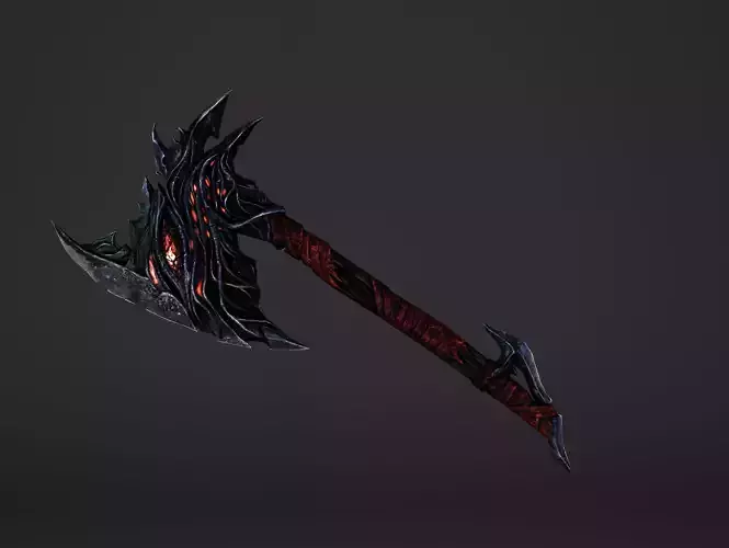 Fire War Axe Low-poly 3D model