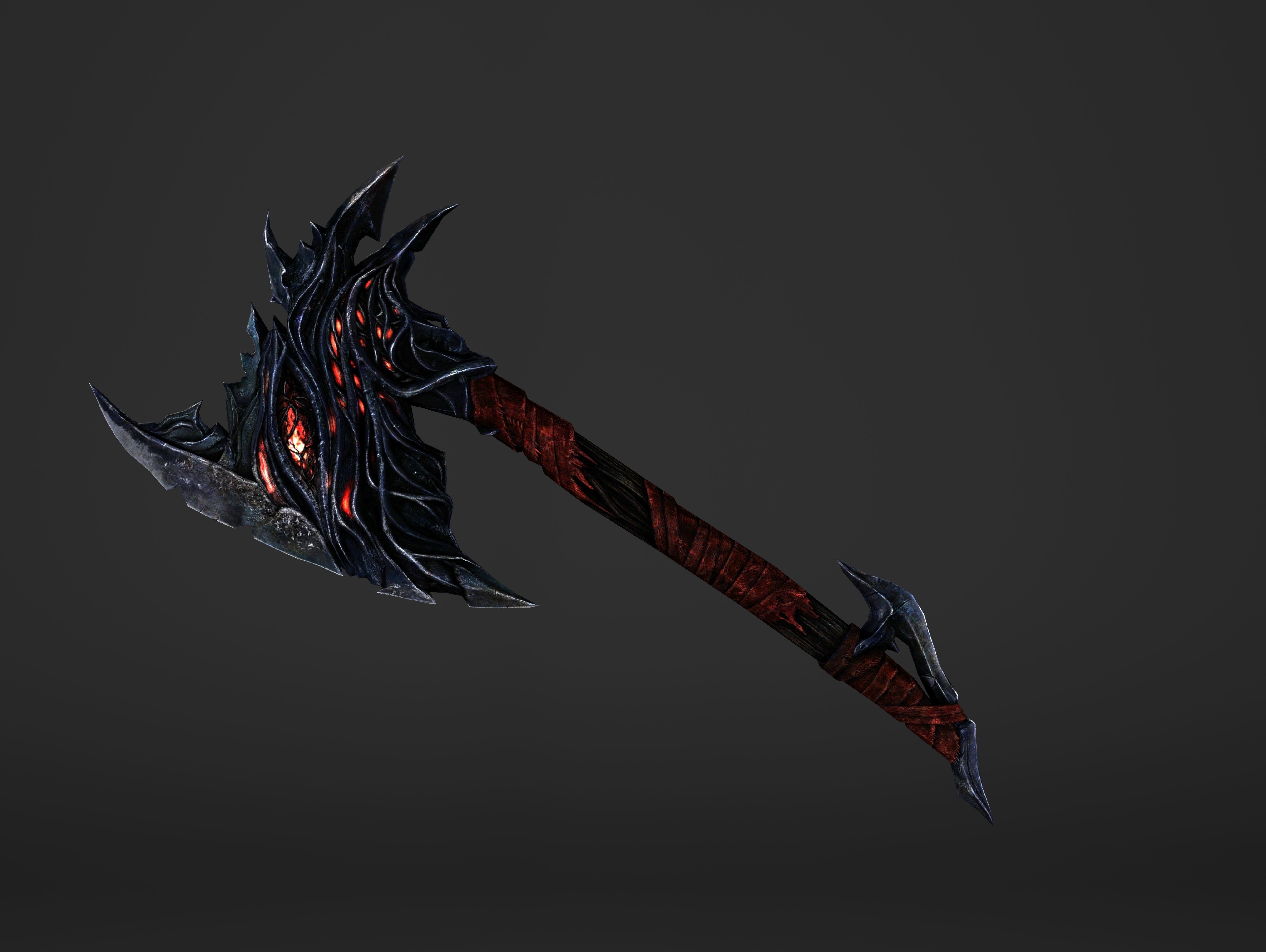 Fire War Axe Low-poly 3D model_20