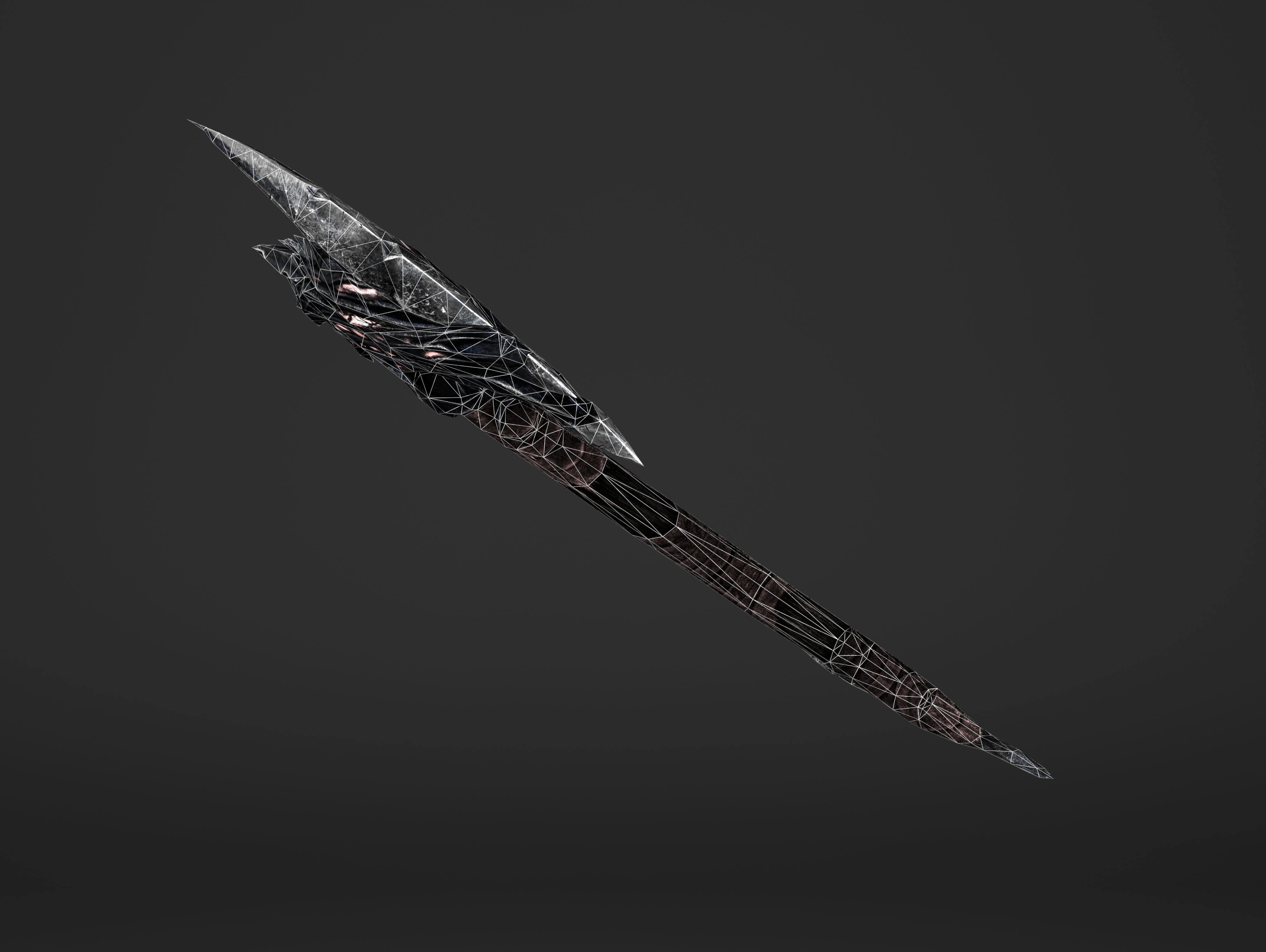 Fire War Axe Low-poly 3D model_7