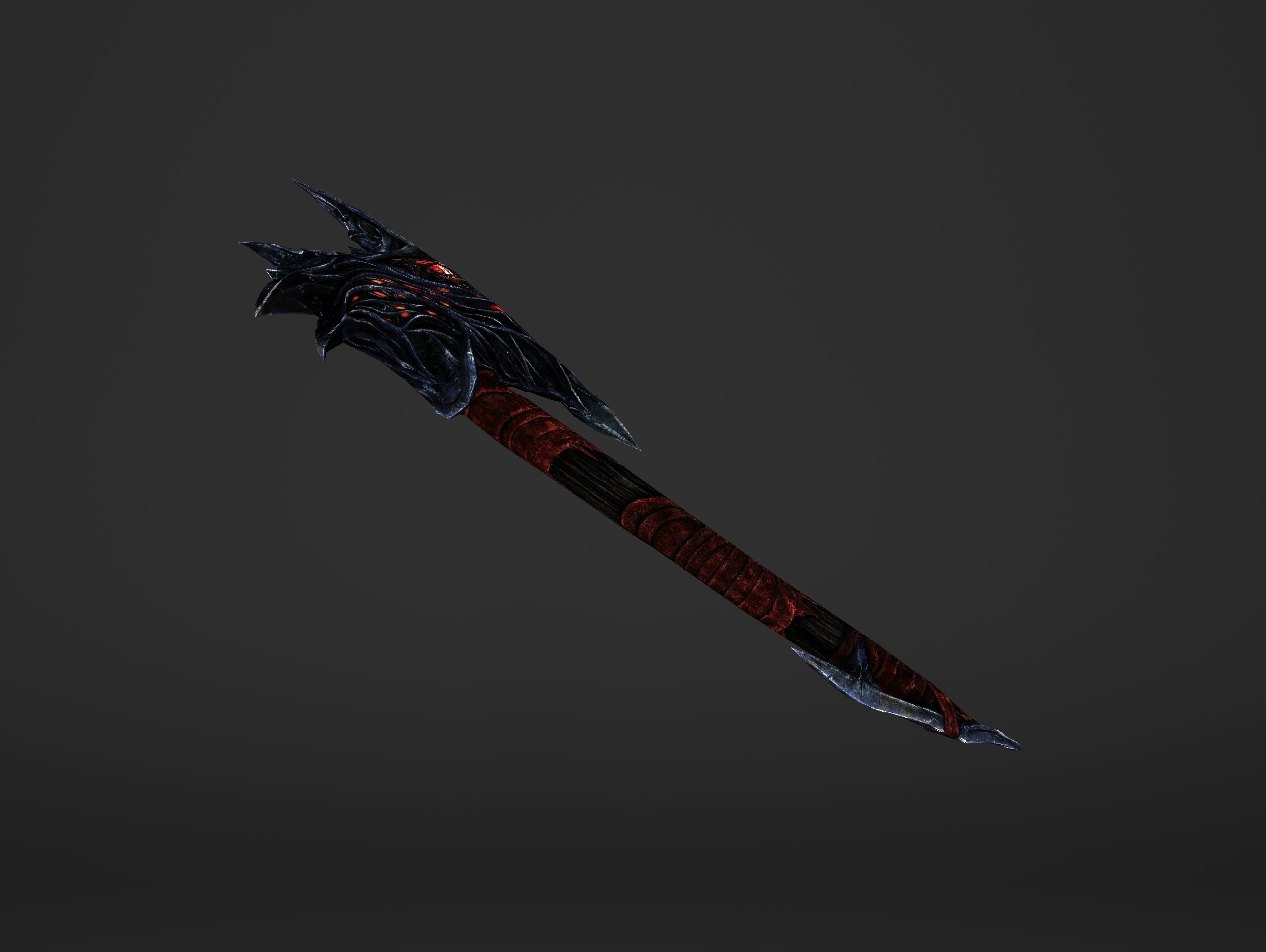 Fire War Axe Low-poly 3D model_14