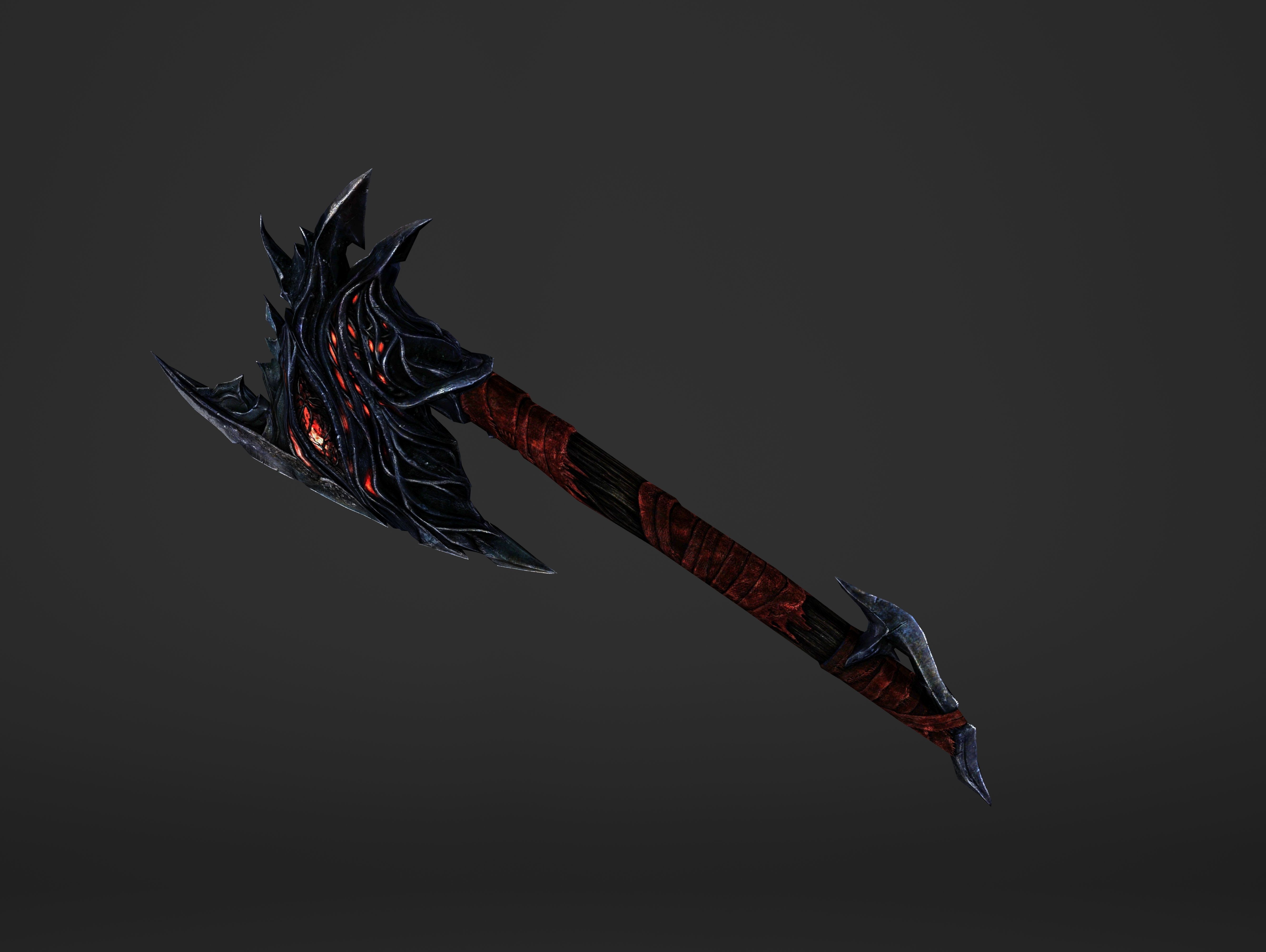 Fire War Axe Low-poly 3D model_18