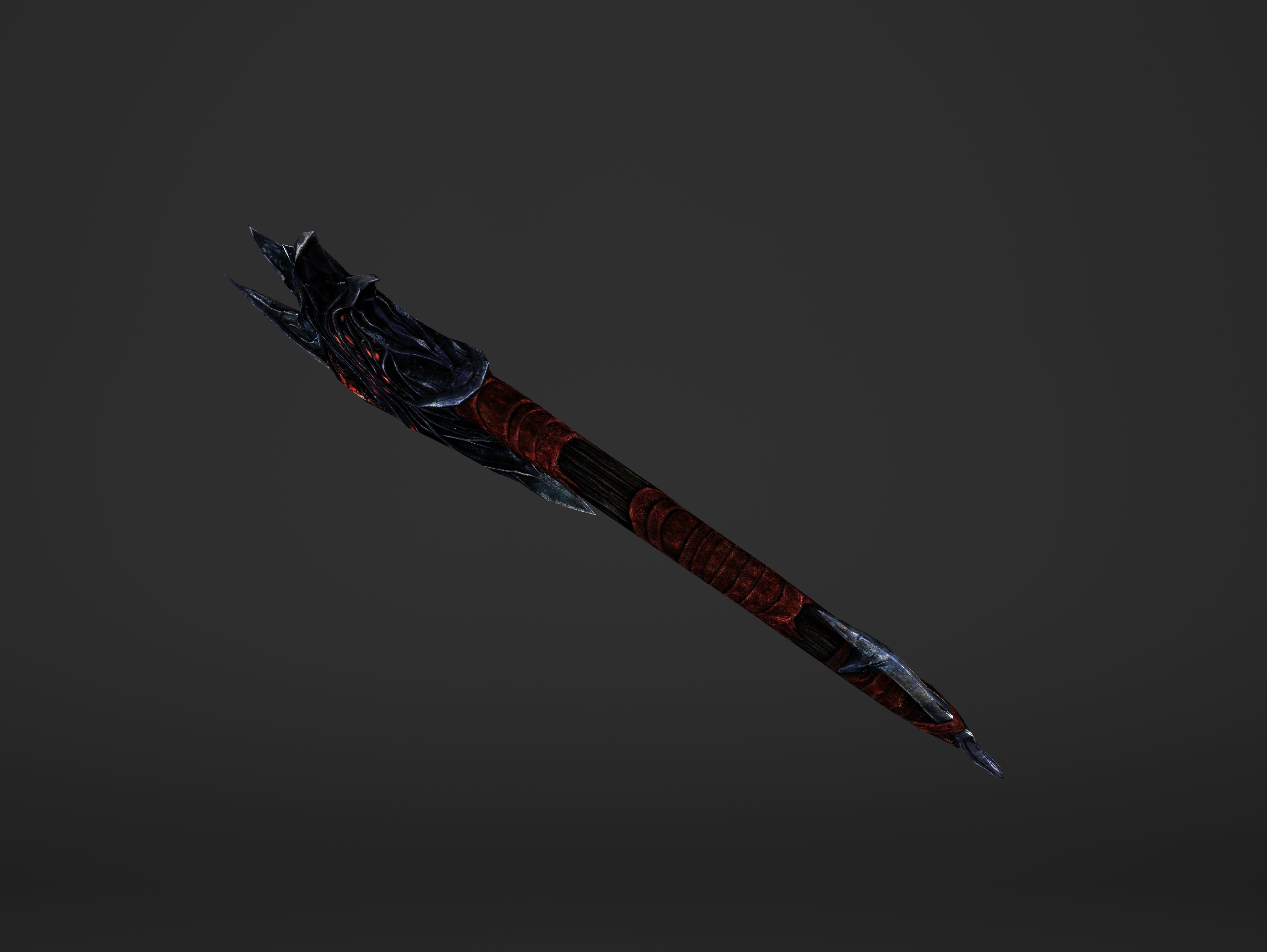 Fire War Axe Low-poly 3D model_16