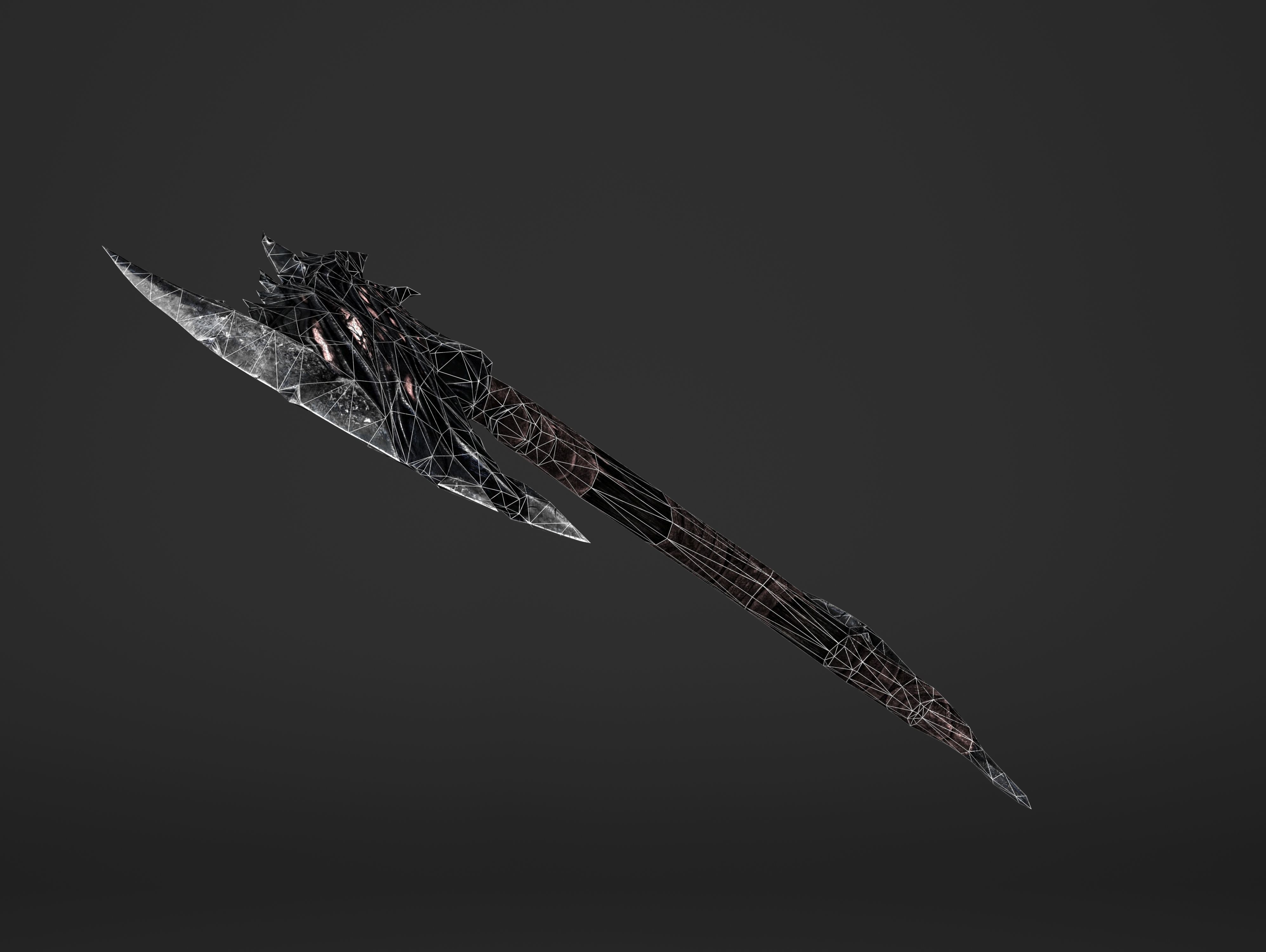 Fire War Axe Low-poly 3D model_5