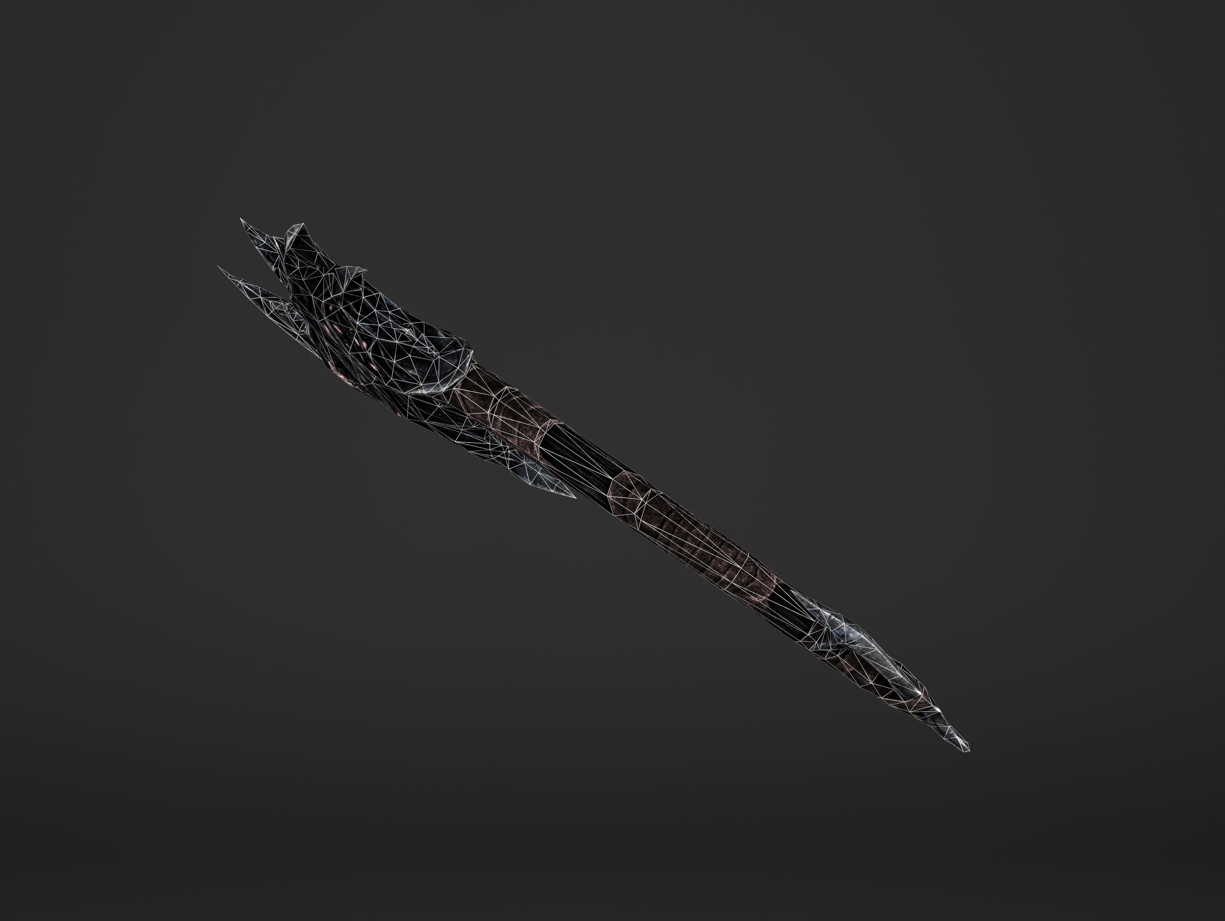 Fire War Axe Low-poly 3D model_17