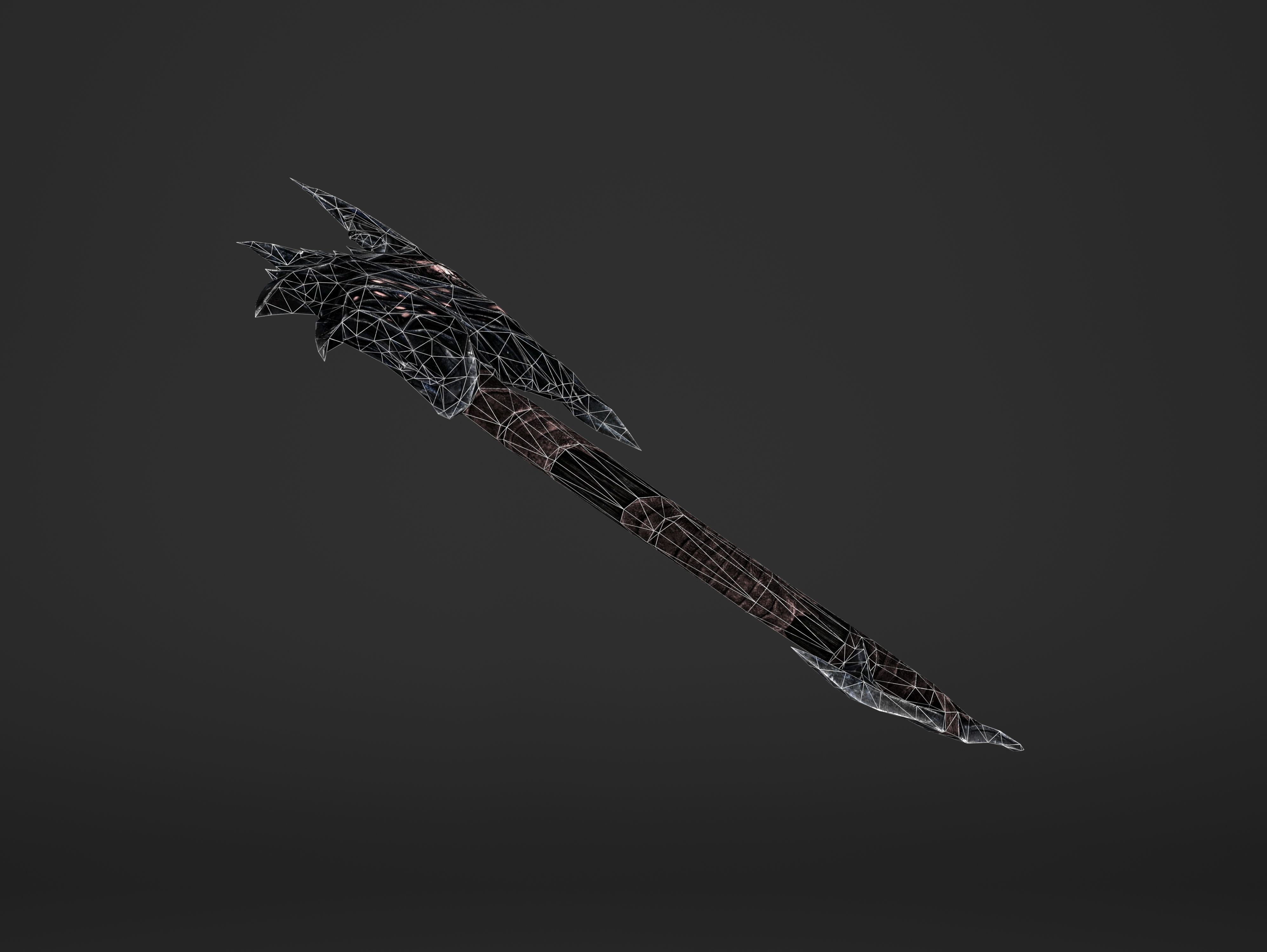 Fire War Axe Low-poly 3D model_15
