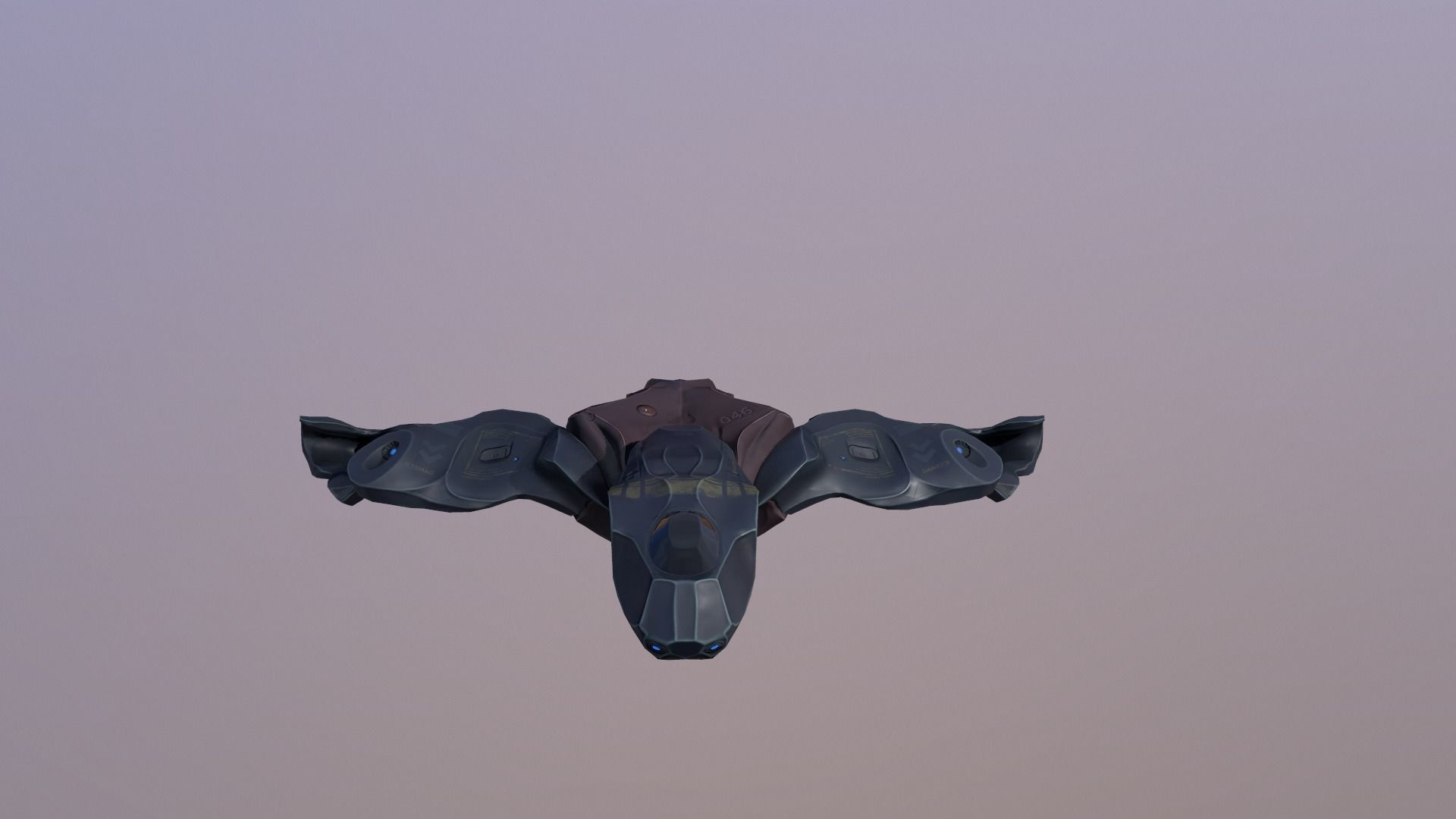 Spaceship Butterfly Low-poly 3D model_24