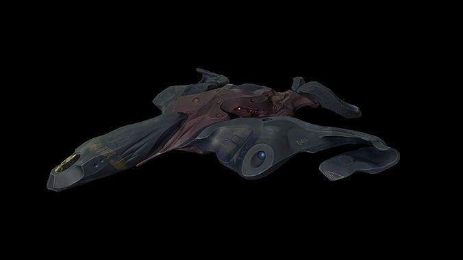 Spaceship Butterfly Low-poly 3D model