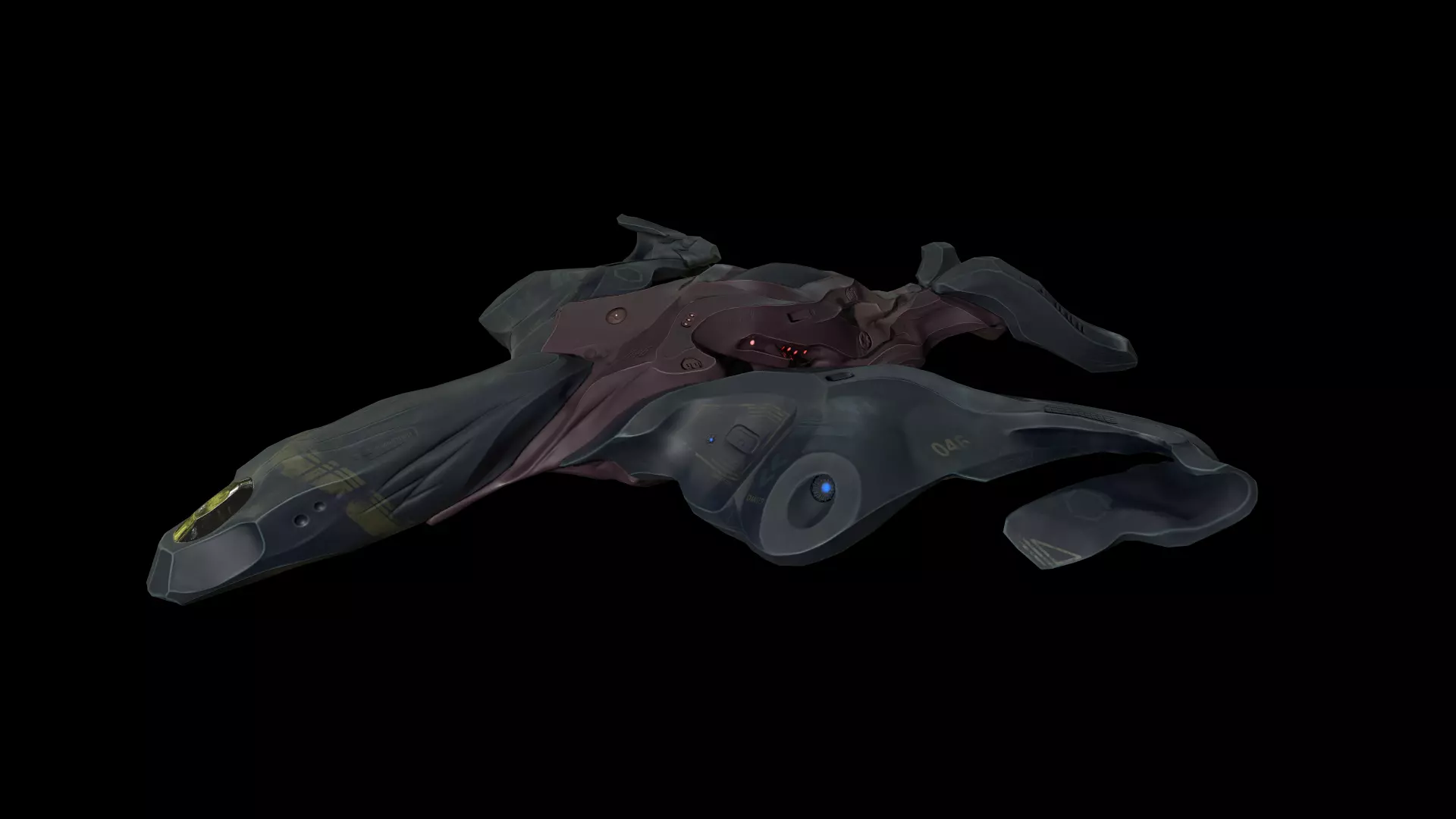 Spaceship Butterfly Low-poly 3D model_0