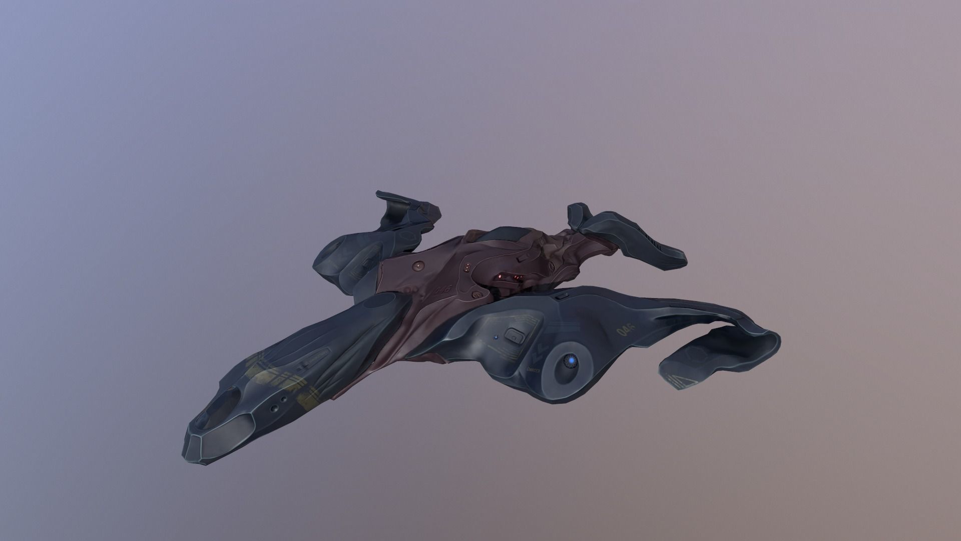 Spaceship Butterfly Low-poly 3D model_23