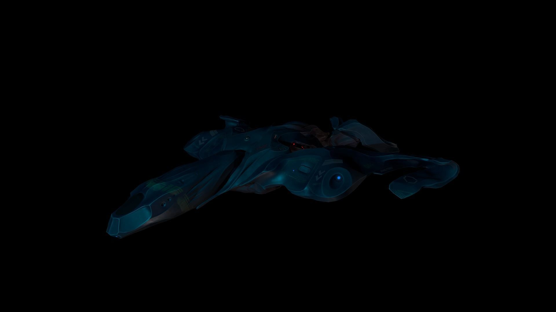 Spaceship Butterfly Low-poly 3D model_19