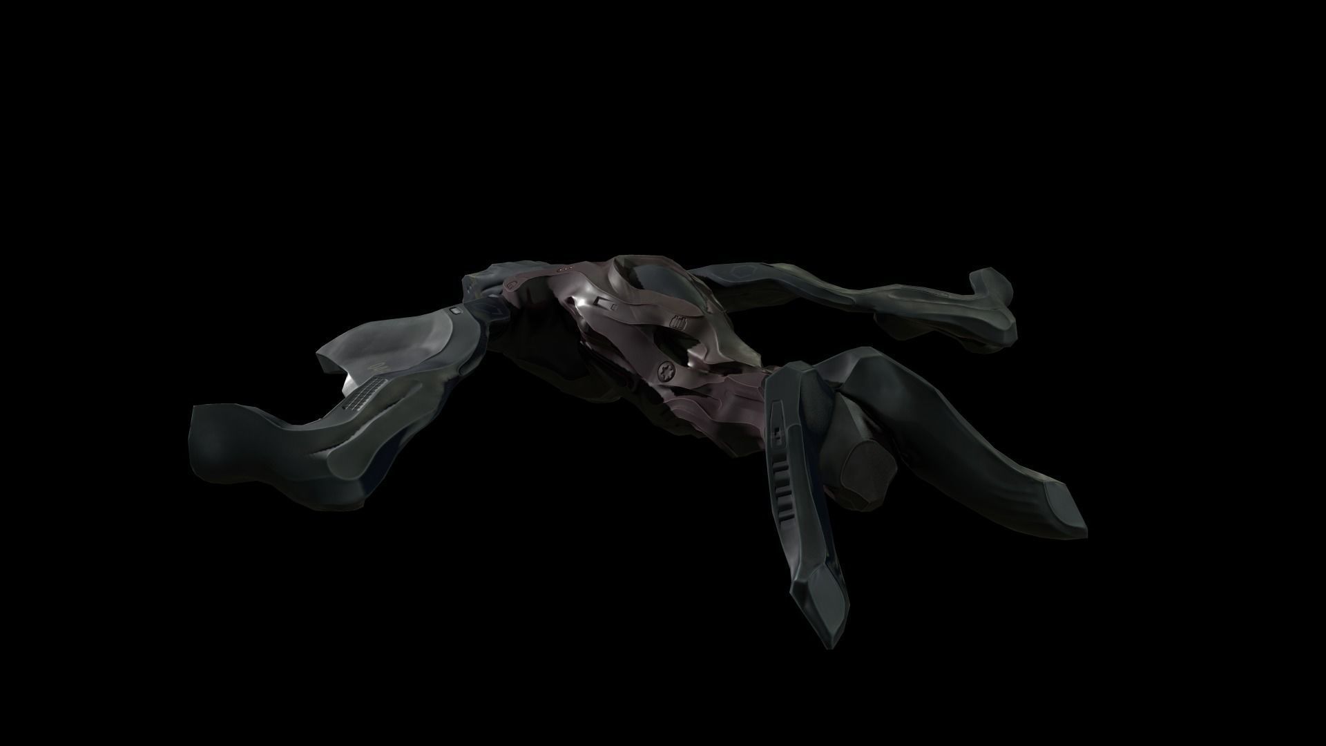 Spaceship Butterfly Low-poly 3D model_5