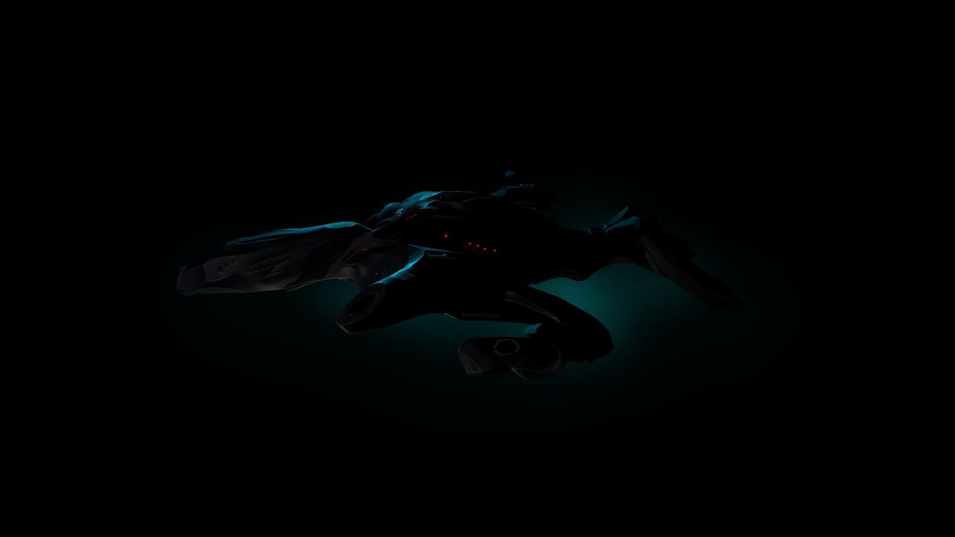 Spaceship Butterfly Low-poly 3D model_18