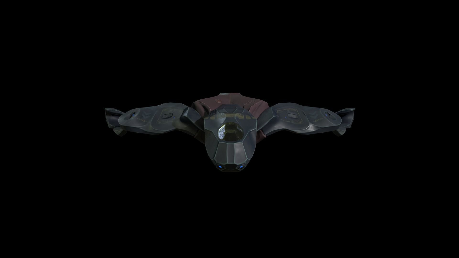 Spaceship Butterfly Low-poly 3D model_7