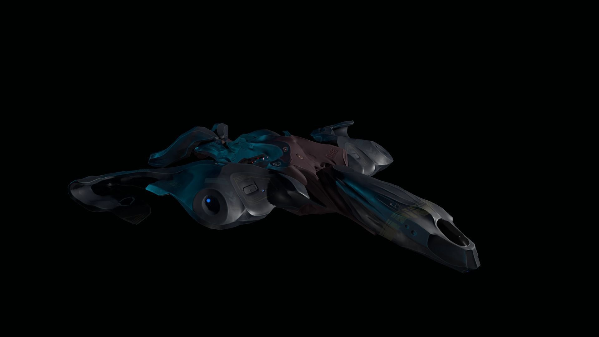 Spaceship Butterfly Low-poly 3D model_13